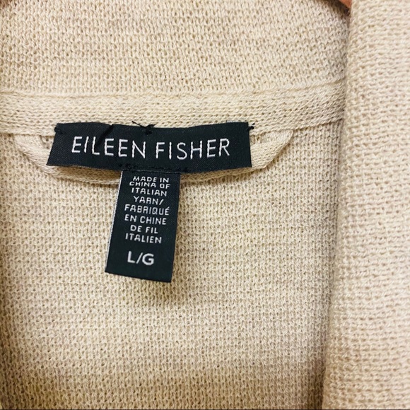 Eileen Fisher Wool Front Double Pocket Cardigan L - Picture 5 of 10